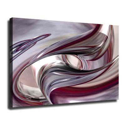 Tableau abstrait violet sur toile, encadré et prêt à accrocher, pour salon, chambre ou décoration intérieure.
