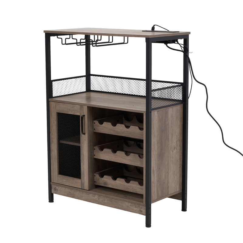 Wine Bottle & Glass Rack, Nature Wood