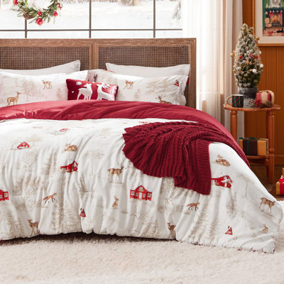 Holiday Vibe for Your Home Bedsure Christmas Comforter Set With Throw Blanket And Decorative Pillow