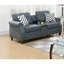 Ensemble de canapé 2 pièces Mobilier de salon bleu gris moelleux en polyfibre avec causeuse et console