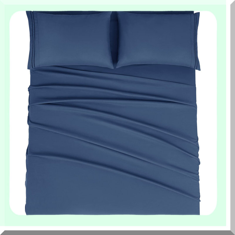 Luxury Comfort 1800 Queen Sheet Set - Hypoallergenic Deep Pocket Bedding with Pillowcases - Wrinkle Resistant Navy Sheets - Breathable & Fade Resistant - 4 Piece Set