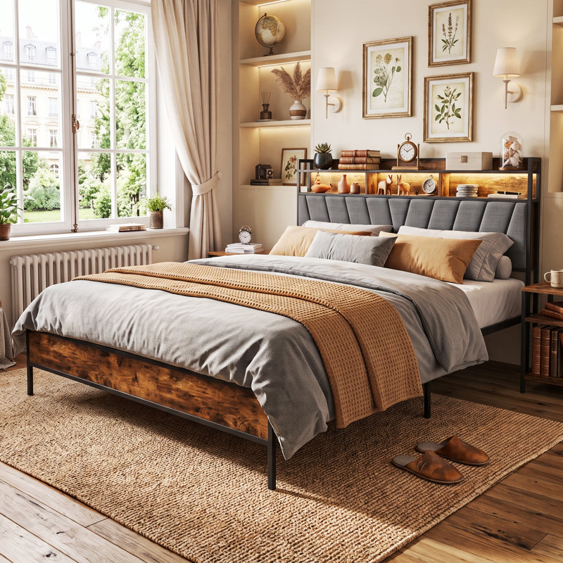 Upholstered Platform Bed, European Kingsize (160 x 200 cm)