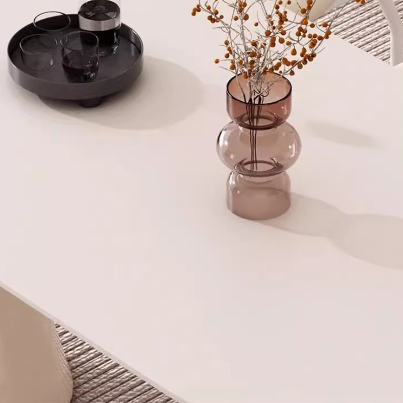 Table de salle à manger ovale, base en acier moderne, H 29,5 po x L 62,9 po x l 31,4 po