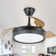 Gerede 36" Three Blade LED Retractable Ceiling Fan With Remote Control And Light Kit