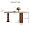 Ensemble de table de salle à manger ovale moderne de 71 po avec 6 chaises Drennen, pierre frittée beige avec rangement