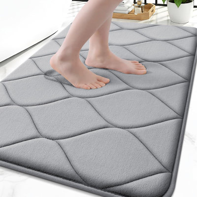 Memory Foam Bath Mat 30x20 Inch, Extra Soft Absorbent, Grey