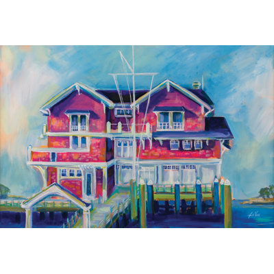 Watch Hill Yacht Club by Jeanette Vertentes - Wrapped Canvas Painting
