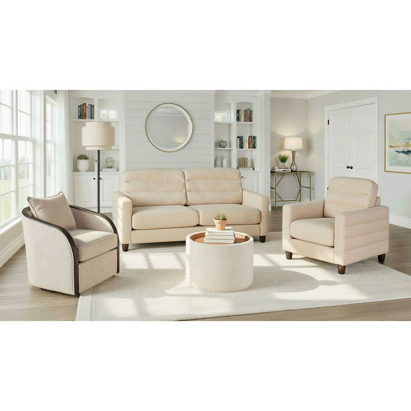 Gracelynn Swivel Accent Chair, Light Brown