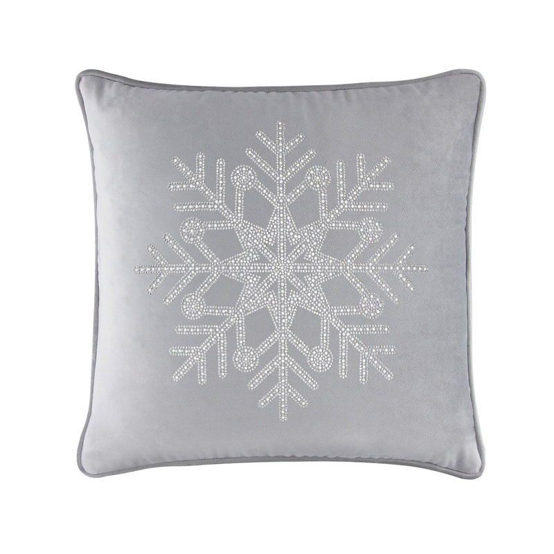 Coussin Sparkles Home Insert luxueux en plumes | Décor et décorations d'hiver, 16 po x 16 po, Argent argent