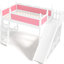 Twin Solid Wood Loft Bed Pink And White, With Detachable Slide, Storage Shelves Adaptable Room Setup White Shelves, Wardrobe, Creative Practical-130716097-130716099