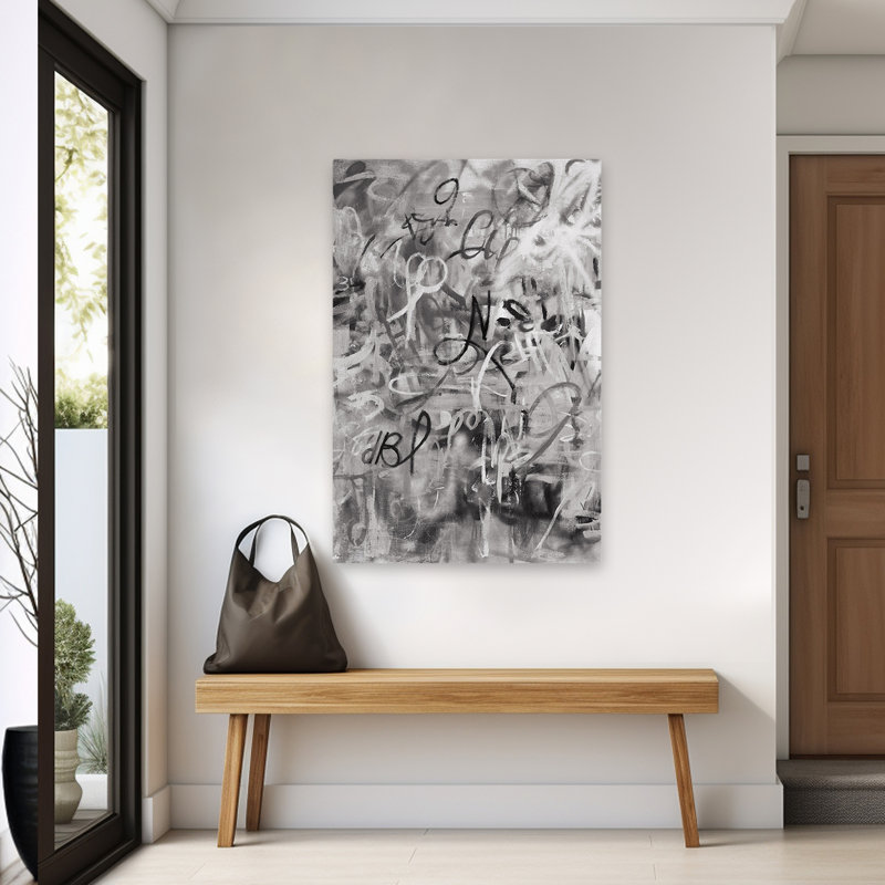 Graffiti contemporain et moderne liberté monochromatique, H 60 po x l 40 po