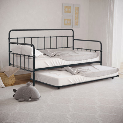 Lit de jour simple en métal 1pc avec structure de tuyau en métal de style contemporain avec lit gigogne
