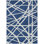 5' X 8' Navy Blue And Ivory Geometric Washable Indoor Outdoor Area Rug
