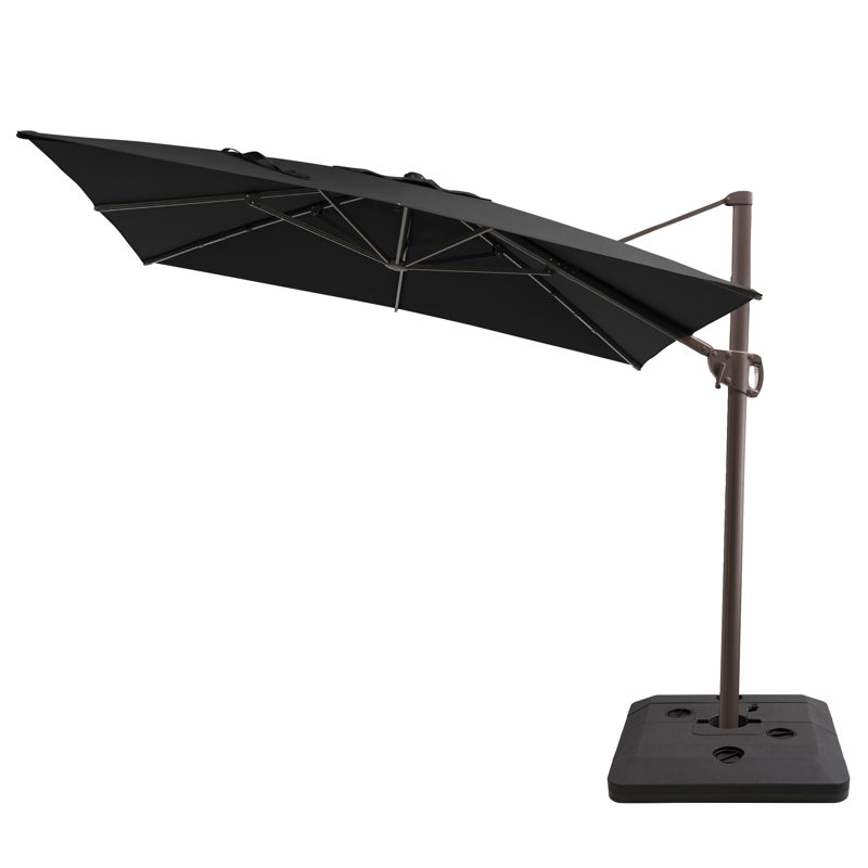 128' X 104'  Rectangular Cantilever Umbrella with Weighted Base, Noir