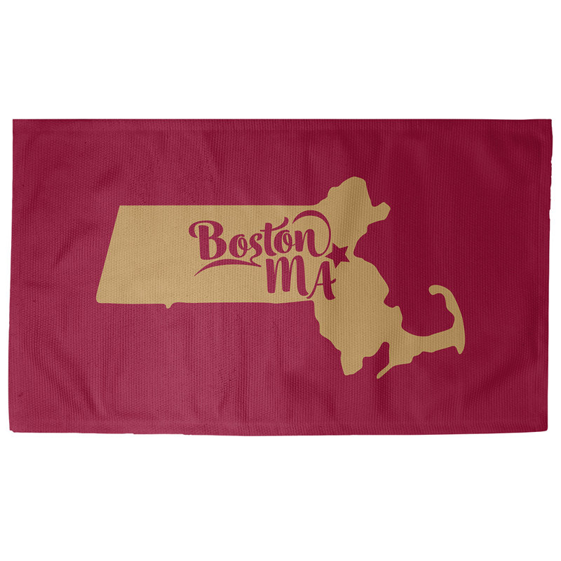 Tapis de l’aire rouge boston sports, Rectangle 5 pi x 7 pi, Non