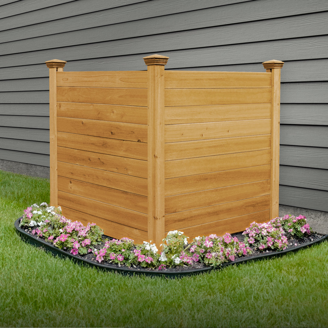 4ft H x 4ft W (2 Panels) No Dig Enclo Premium Wood Privacy Screen, Ideal Outdoor Privacy Wall, Pool Equipment Enclosure, Cedar Privacy Fence, Trash Can Enclosures, Air Conditioner Fence, EC18029 Enclo