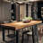 Industrial Style Heavy Solid Wood Dining Table-1051131464