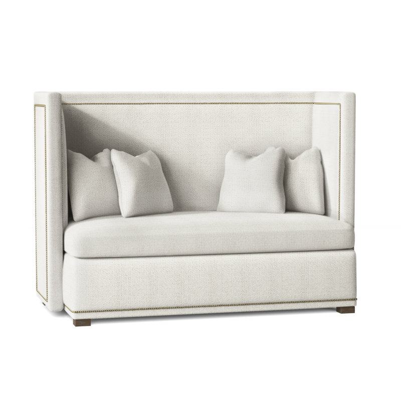 Marcourt Upholstered 73'' Banquette, Portobello, Bright Brass, Beige Chenille 1260-012