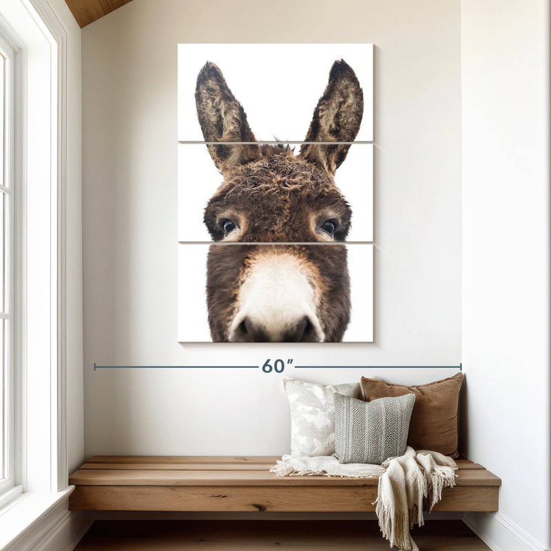 Brampt Peeking Donkey, 50" H x 32" W