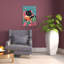 Cozy Reading Cat Vibrant Contemporary Cat Flower Wall Art Print 1 Piece Wrapped Canvas Wall Art-1327373657