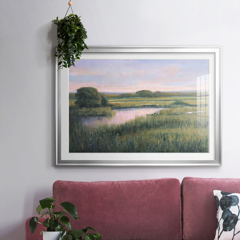 " Spring Marsh I ", 30" H x 44" W x 1.5" D, Silver