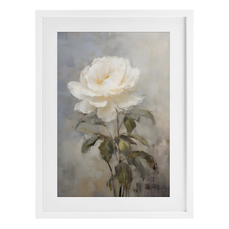 «Rose pâle», reproduction encadrée sous verre, design par LSR Creative Studio, H 23 po x l 17 po, Cadre blanc côtier