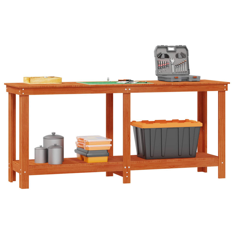 Solid Pine Wood Top Workbench, 80cm H x 180cm W x 50cm D