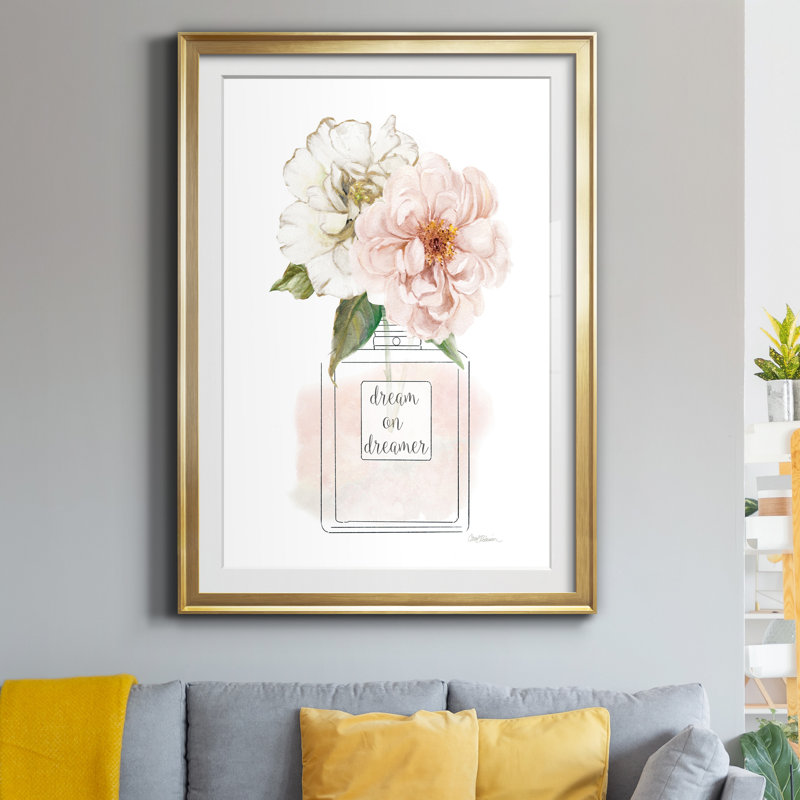 Floral Fragrance I - Reproduction d'art graphique sur papier encadré, H 22,5 po x l 30,5 po x P 1,5 po, Papier doré
