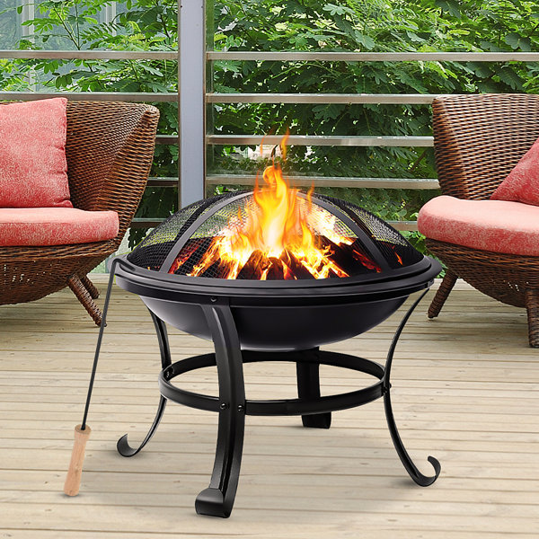 Winston Porter Petroskey Steel Wood Burning Fire Pit & Reviews 