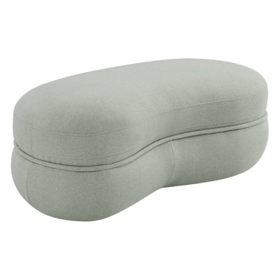 Modern Wave-Inspired Upholstered Ottoman
