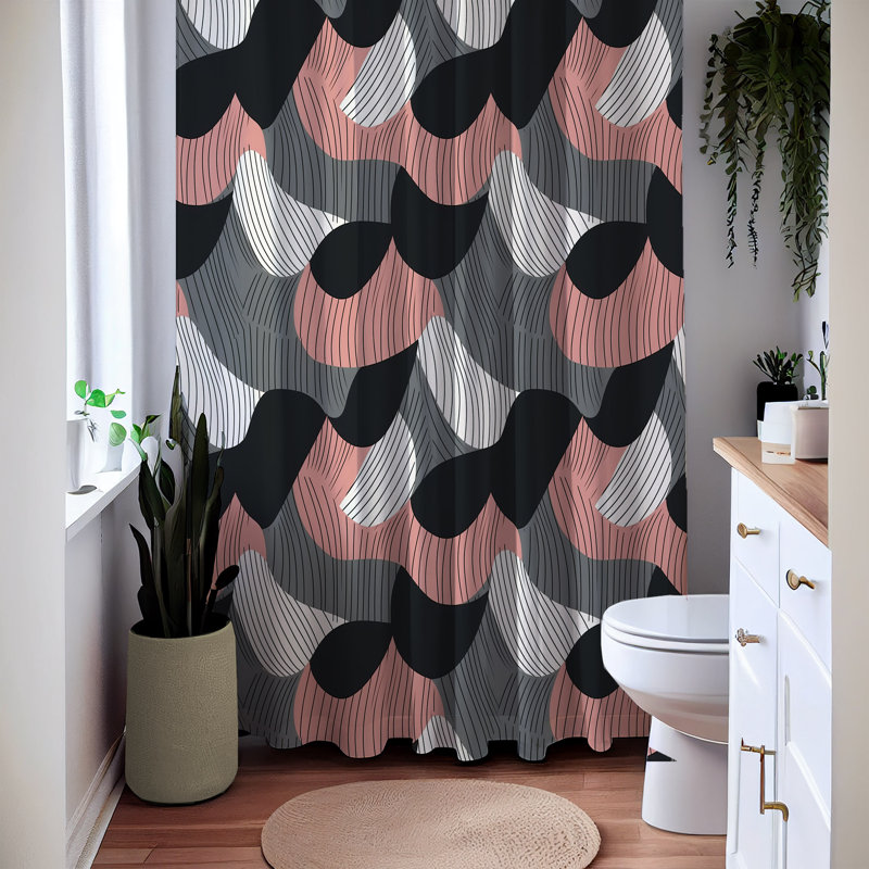 Abstract Shower Curtain, 83" H x 70" W
