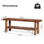 Banc de salle à manger en bois massif, banc de rangement à 2 niveaux avec tablette de rangement inférieure pour la cuisine, la salle à manger, finition en bois naturel