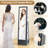 360° Rotating Jewelry Armoire with Full Length Mirror, LED Lighted Vanity Station with Foldable Shelf-481998919
