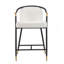 Tabouret de comptoir de 26 po de hauteur avec cadre en métal (ensemble de 2) - Beige-1394468574
