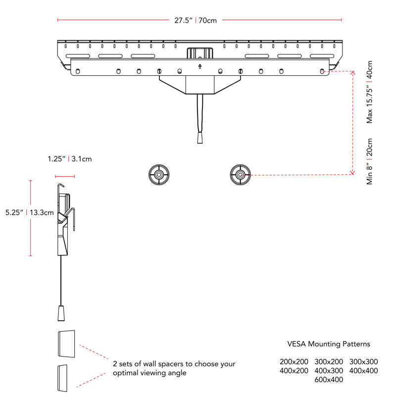 CorLiving Single Screen Wall Mount