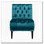 Fauteuil d'appoint en velours sans accoudoirs - Bleu sarcelle - Capitonné-2020847208