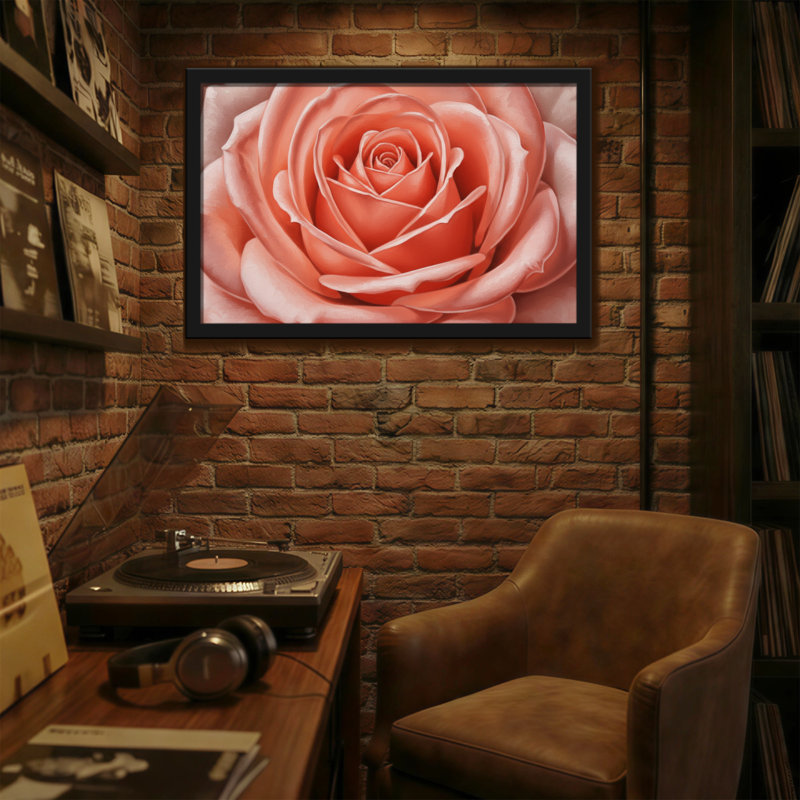 Motif floral de plantes roses et de plantes, H 12 po x l 18 po