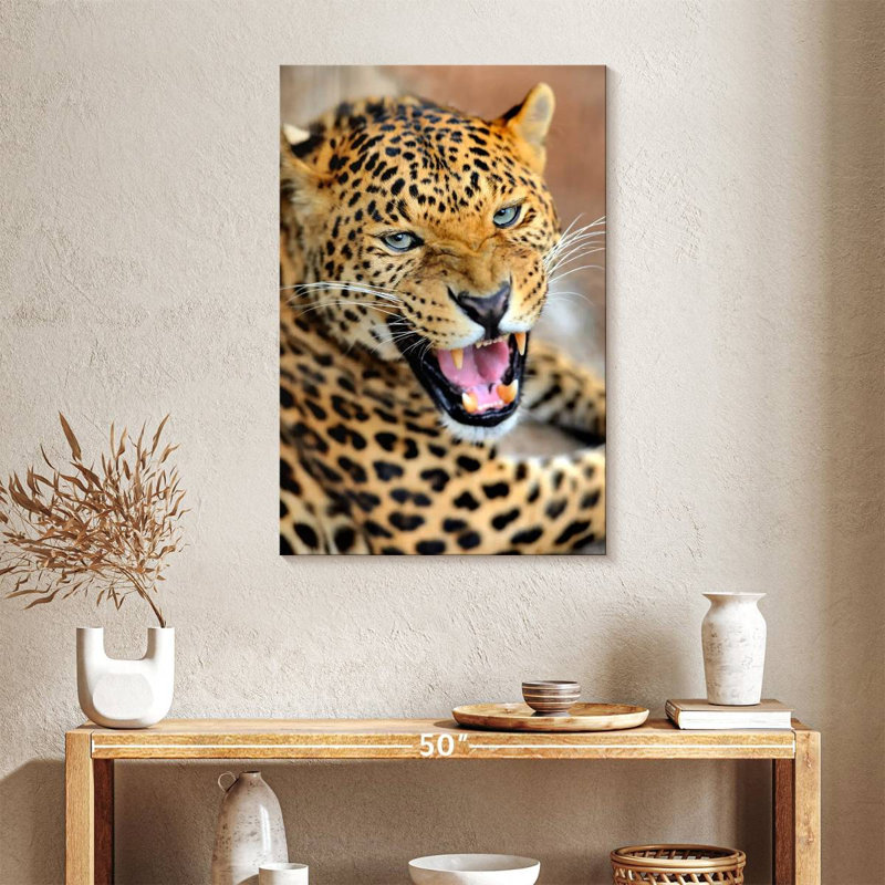 Brampt Growling Leopard, 36" H x 24" W