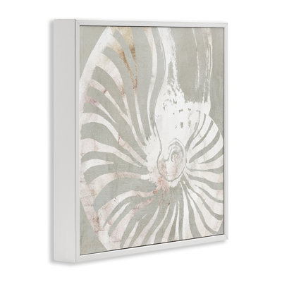 Beige Nautilus Pattern Framed Giclee Art by Carol Robinson