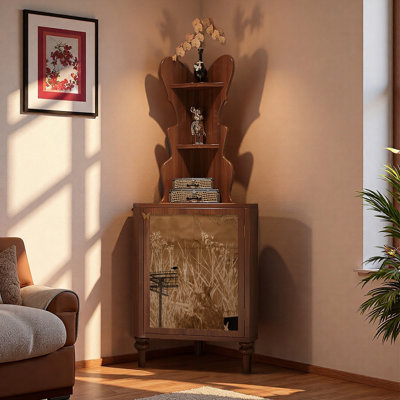 Armoire d'angle moderne avec rangement ouvert