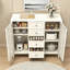 Buffet avec rangement, armoire d'appoint autoportante à 4 tiroirs et 2 portes, armoire à tablettes réglables pour le salon, la cuisine, le vestibule, le couloir et la salle de lavage