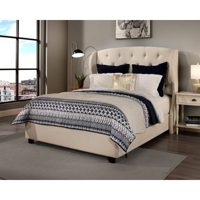 Augurio Upholstered Wingback Storage Bed