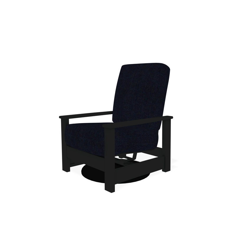 Leeward Polymer Outdoor Lounge Chair, Spectrum Indigo Sunbrella®, Graphite