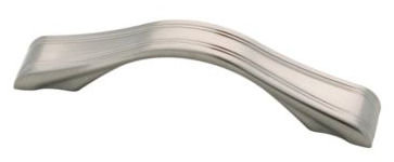 3" Or 3-3/4" Dual Mount Venue Double Pinstripe Pull Satin Nickel