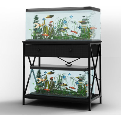 Aquarium Stand Metal Fish Tank Stands With Cabinet For Accessories Storage