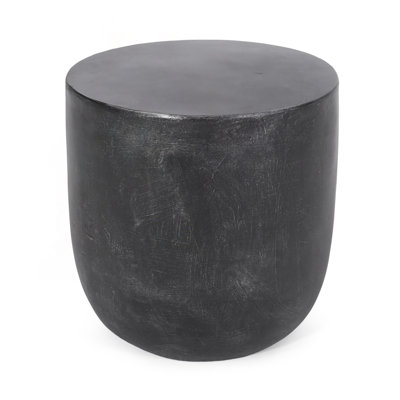 Textured Barrel Concrete Side Table