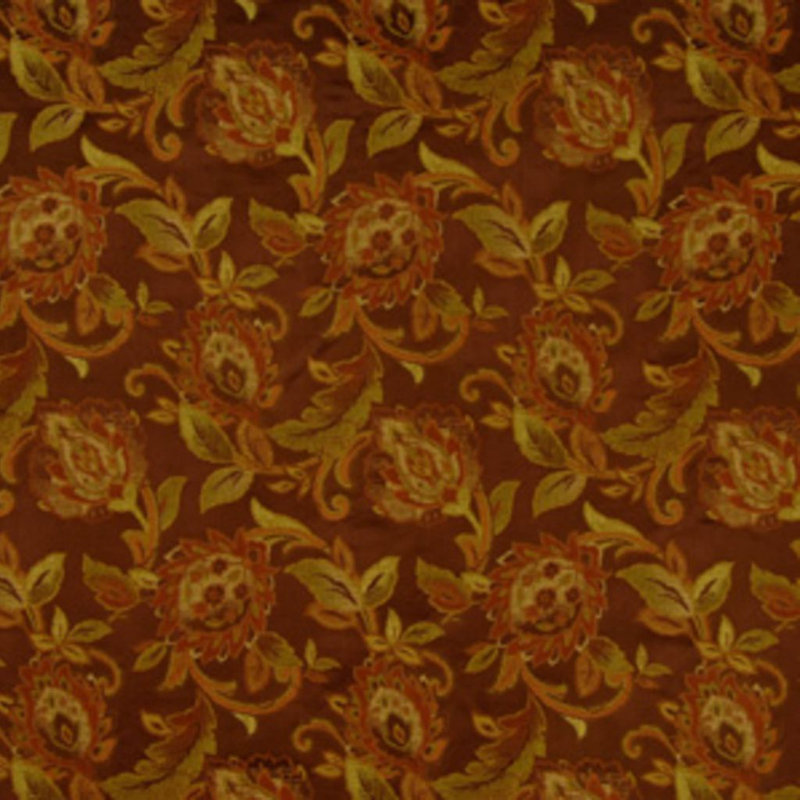 Premier Floral/Foliage Silk Performance Fabric, Green/Brown