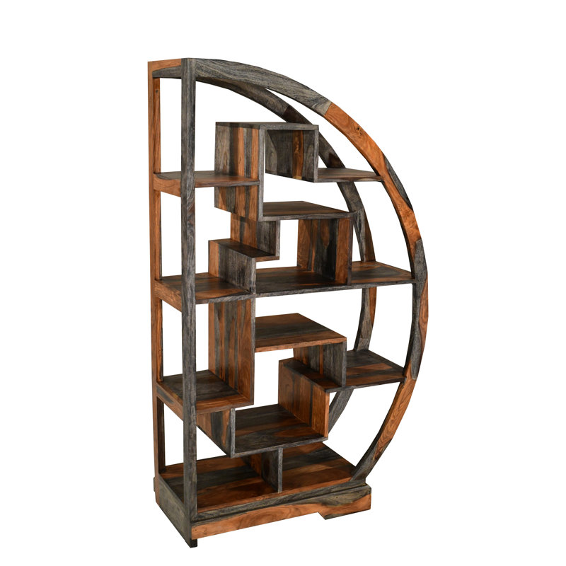 Goa Cube 150cm H x 89cm W Solid Wood Geometric Bookcase