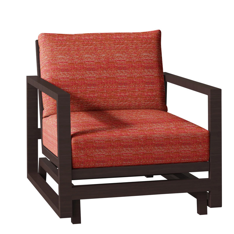 Avondale Patio Lounge Chair with Cushions, Cabana Stripe Midnight, Avondale Aluminum #60 Oak, No Welt