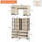 Home Office Furniture Set: 59" Executive Desk With Charging Station & Storage Cabinet + 72" Tall Bookcase With 6 Drawers, Modern Computer Desk & Library Shelf, Wood, Work Study, Beige-1365896615
